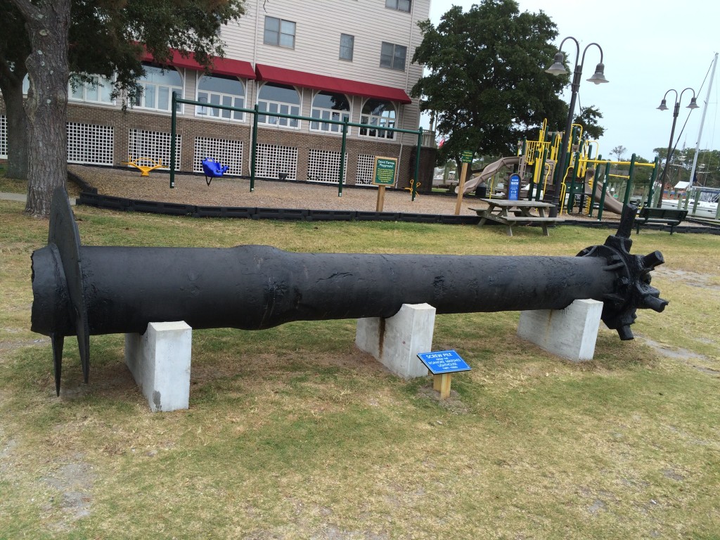 Old fashioned pile driver